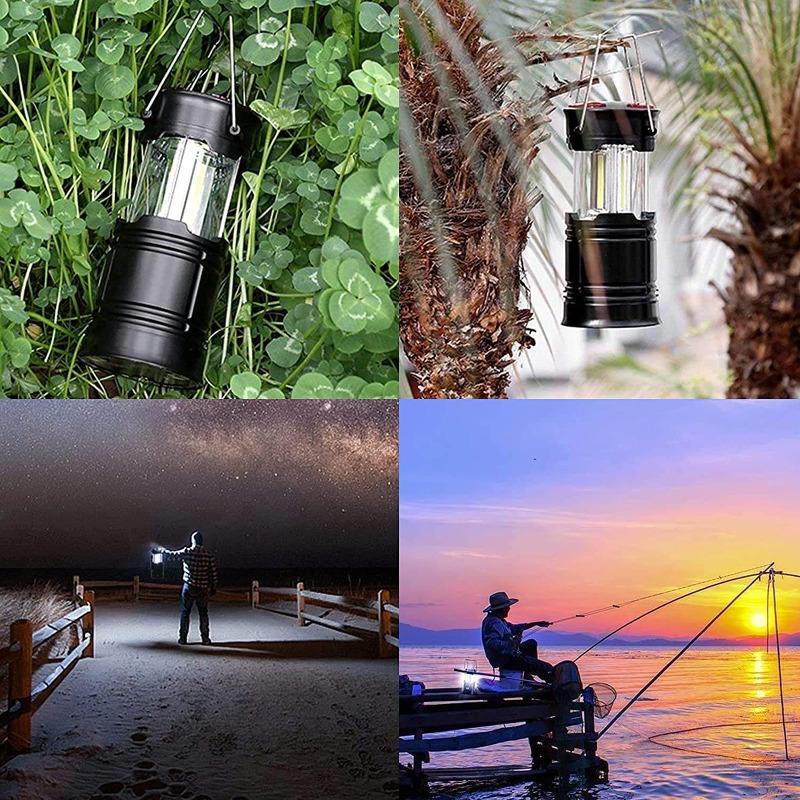 2 In 1 COB LED Portable Lantern Flashlight Foldable Impact Resistant Hiking Light Waterproof Camping Light