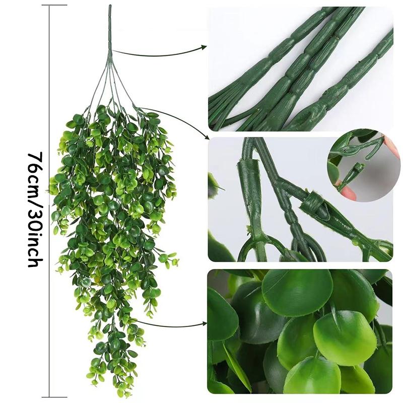 1pc Artificial Plant Hanging Green Simulation Plastic Vine Home Decor Window Wall Hanger Birthday Wedding Ornement Party Supply