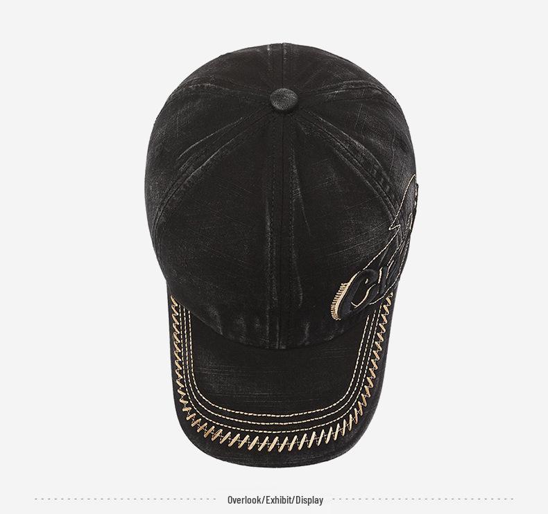 Vintage gewaschene Baseballkappe aus Denim mit Farbverlauf, Unisex Frühling/Sommer, Weich & Atmungsaktiv, Retro Casual Stil