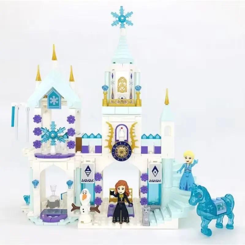 Anime character Ice and Snow Castle Princess block building blocks children's assembly small particle puzzle toys holiday gifts