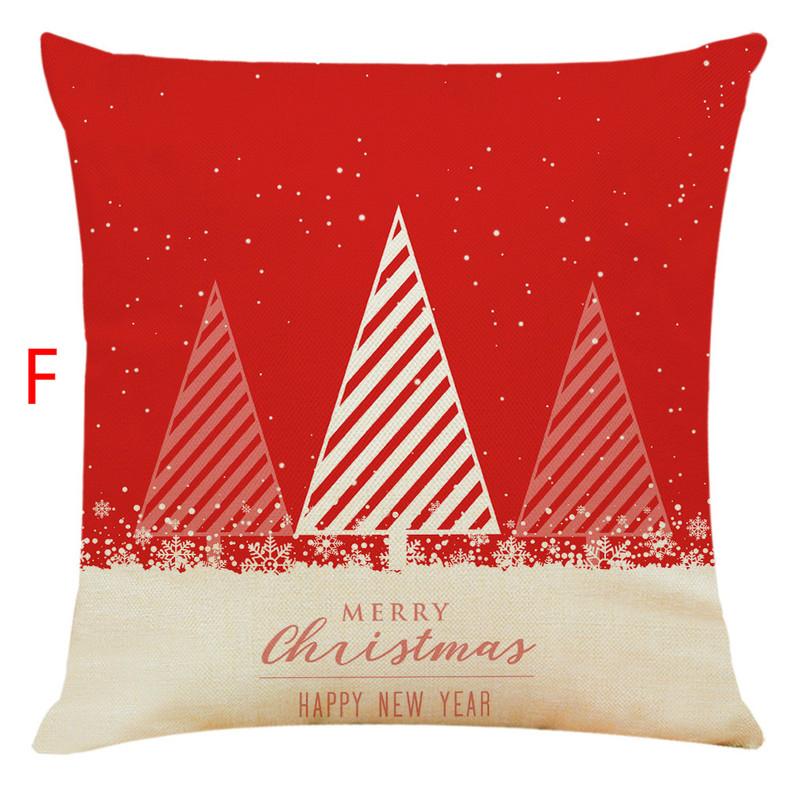 Christmas Pillow Cover Cotton Linen Cushion Cover Home Decoration Sofa Pillow Cover 45 * 45cm
