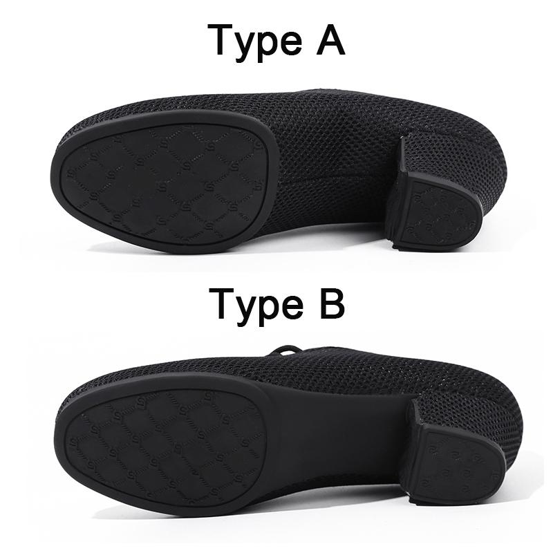Mesh Breathable Latin Dance Shoes Jazz Latin Tango Women's and Men's Non Slip Dance Shoes 1/2 Inch In Height