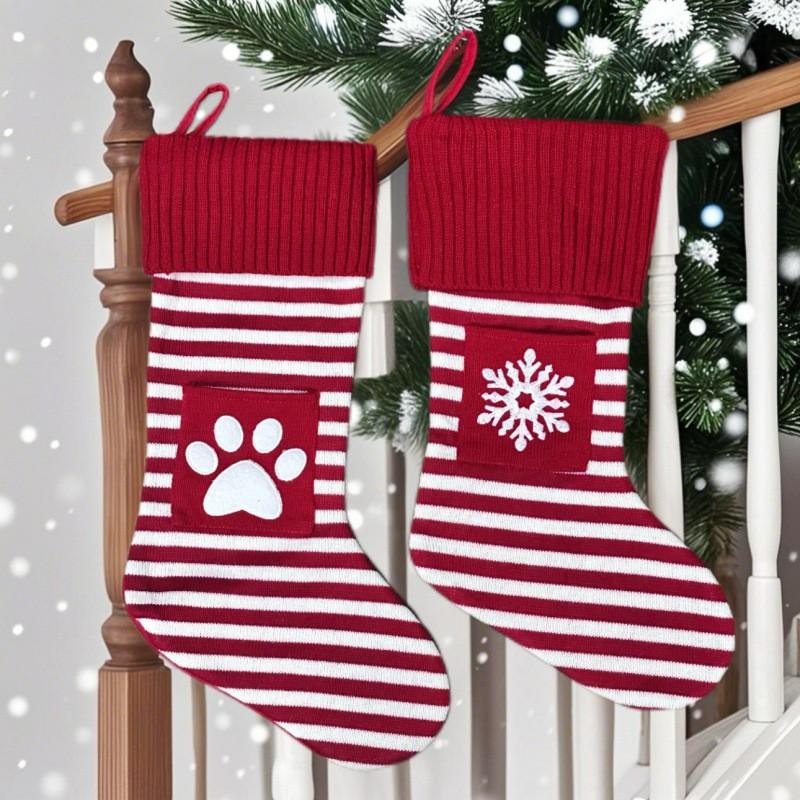 Christmas Pet Stocking Dog Cat Xmas Hanging Decor Gift Bag Holiday Party