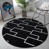 Černobílý tištěný zebrový koberec proužek obývací pokoj kulatá podlahová rohož protiskluzová rohož do dětského pokoje podlahová rohož