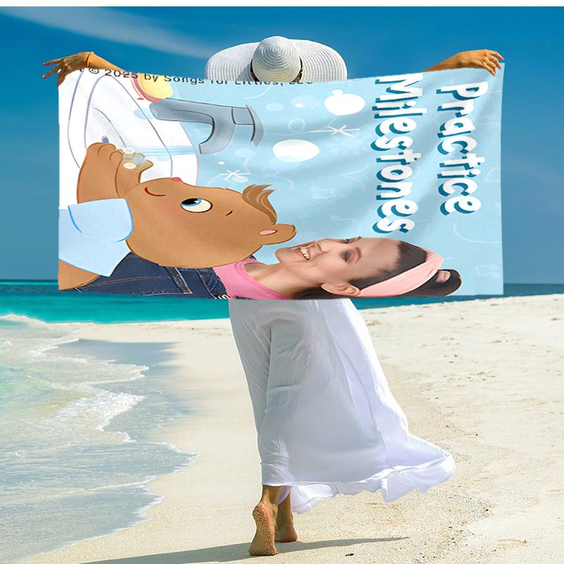 1pc Ms Rachel4 Beach Towel, Comfortable and Thick, and Swimming/Bath/Picnic/Camping Towel, Suitable for Seaside Beaches