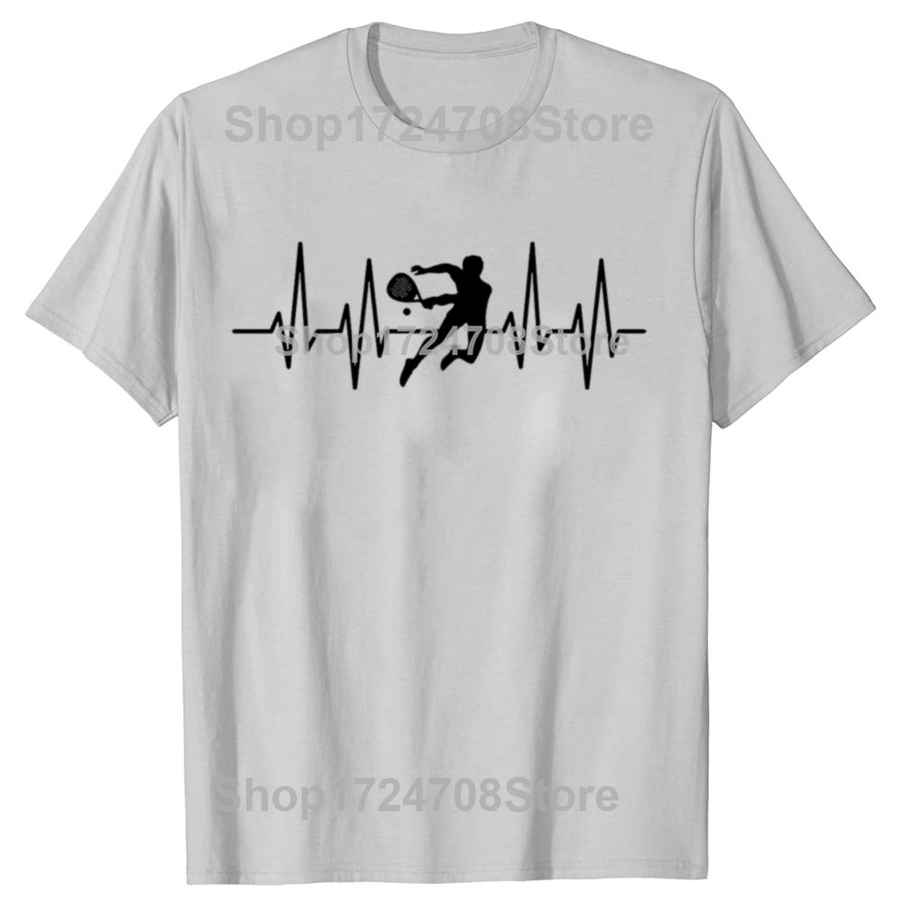 Padel Player Heartbeat Funny Tennis lovers T-shirts Men Women's Fashion Casual Tshirt 100% Cotton Loose Oversized T Shirt