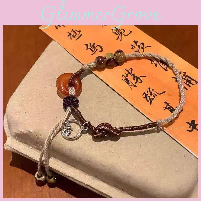 Chinese Distinctive Modern Amber Peace Knot Bracelet Handcrafted For Women
