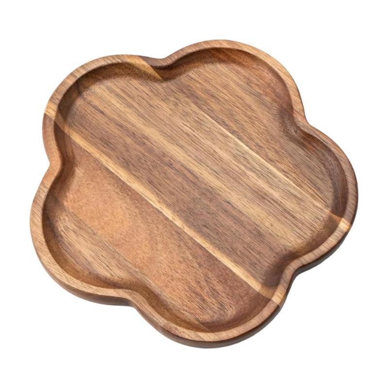 Natural Wood Oval Serving Tray Portable Portable Snacks Dish Outdoors Picnics Wood Tray For Home Dining Party