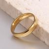 18K Gold 3MM Retro Frosted Stainless Steel Fashion Ring for Women