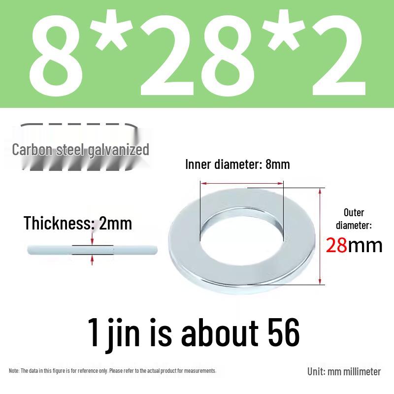 Oversized Thickened Galvanized Iron Flat Washer M2M3456810-M6