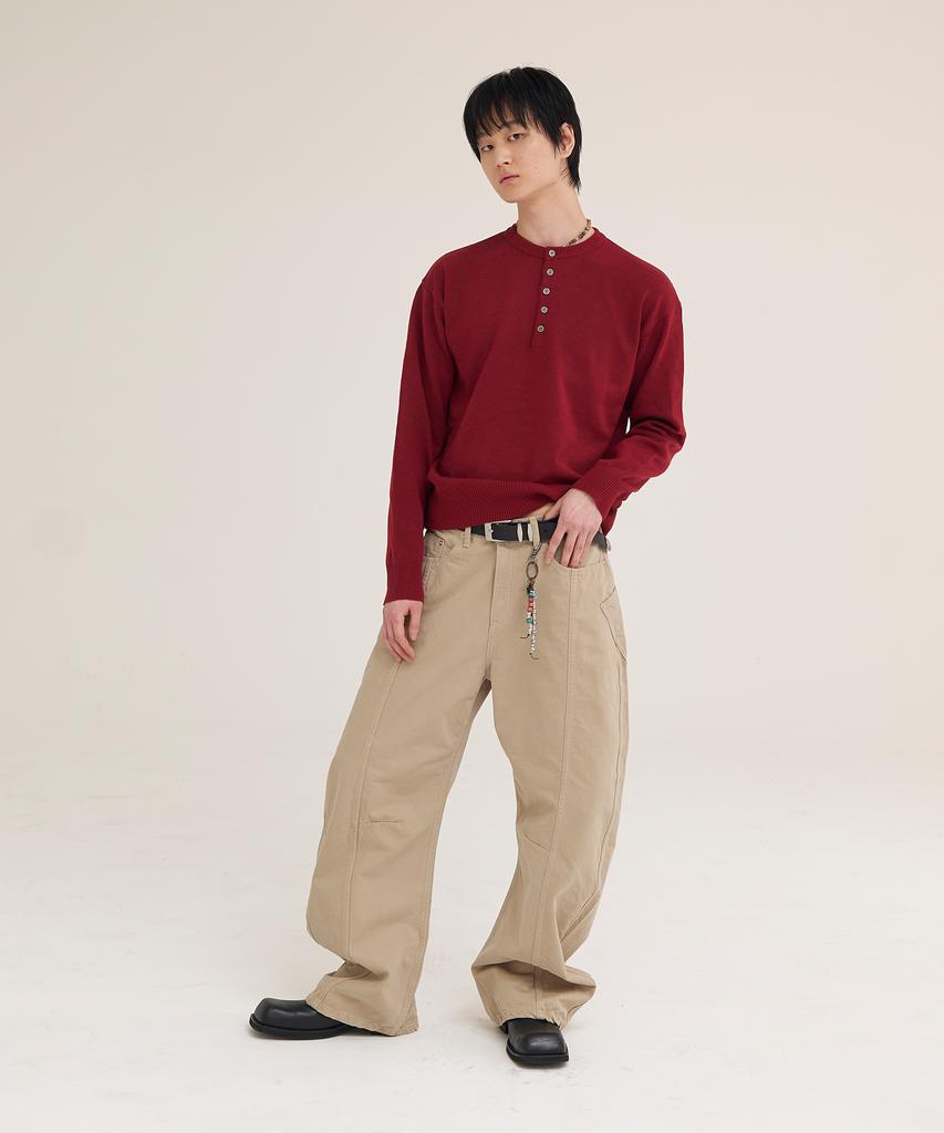 Akesi Denzel Summit Curved Cotton Pants_Beige
