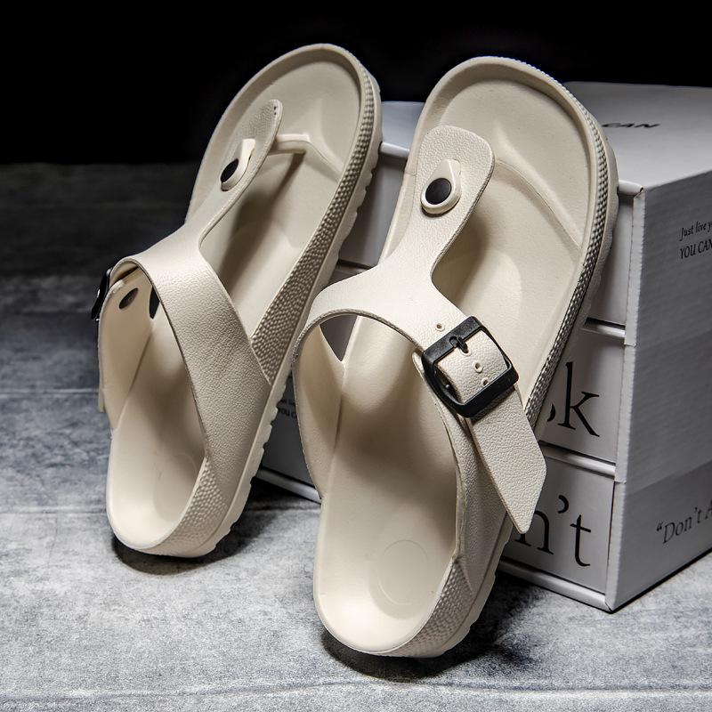 

Мужские нескользящие шлепанцы с пряжками и мягкой подошвой для использования на открытом воздухе/в помещении - модные летние пляжные сандалии 35/36 белый