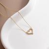 Full Diamond Love Necklace Women'S Light Luxury And Sweet Versatile Diamond-Encrusted Super Flash Hollow Pendant Collarbone Chain