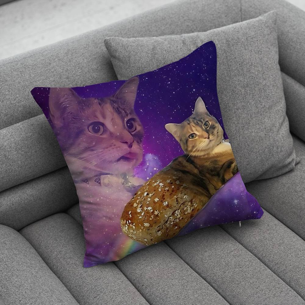 Cute Funny Rainbow Alien Cat Pillow Case Pillowcase Home Sofa Cushions Car Cushions Pillowcover Office Pillowshell Pillow