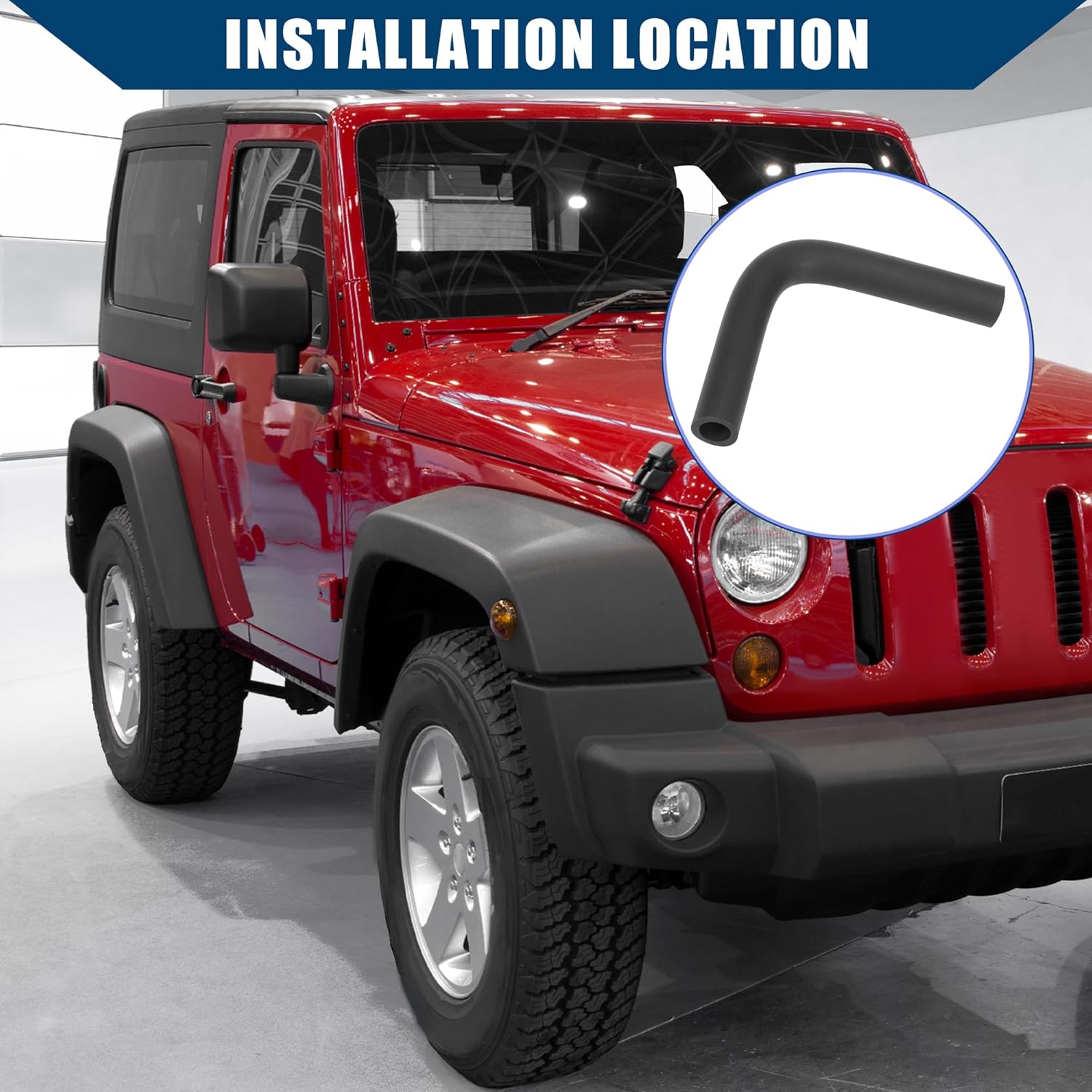 No.53030615 / Crankcase Vent Valve Tube for Jeep Wrangler 1997-2004 / Front Crankcase Hose Duct/Durable Plastic / 1Pcs Black