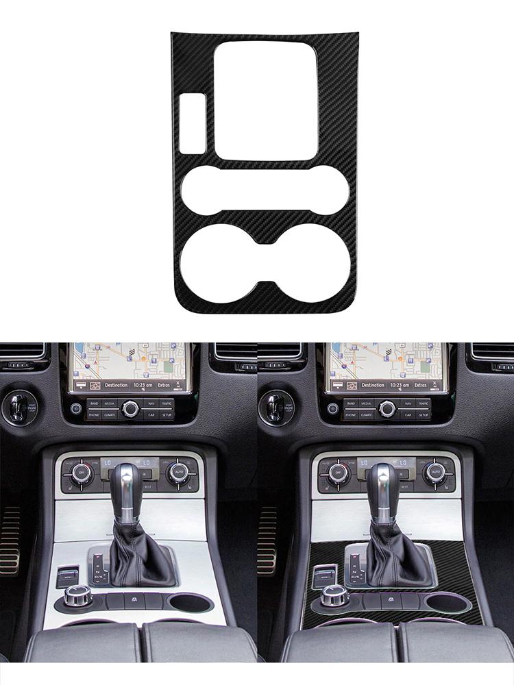 For Volkswagen VW Touareg 2011-2015 Car Carbon Fiber Sticker Version LHD Gear Shift Panel Interior Center control panel door