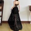 2026 European and American Summer New Sleeveless Slim Lace Lace Waist Pure Desire Sexy Fashion Long Dress Women's Clothing