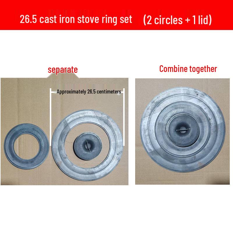 Cast Iron Firewood Stove Ring & Lid: Thickened Rustic Pot and Fire Pit Accessories