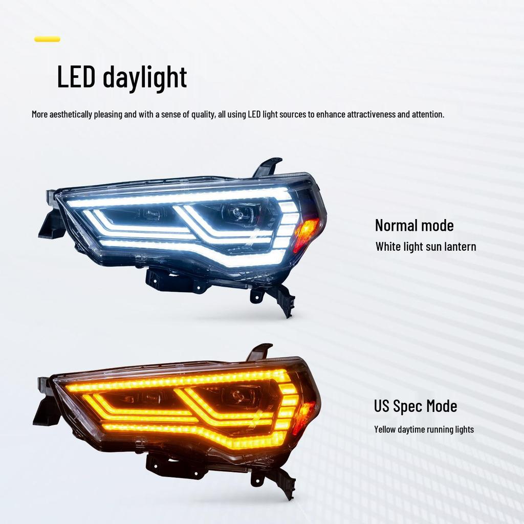 LED Projector Headlights for 14-22 Tacoma & 4Runner - High/Low Beam with US Spec Daytime Running Lights