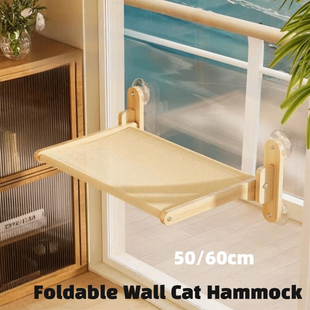 Hanging Wall Cat Hammock Foldable Climbing Frame Durable Window Bed  Kitten Nest