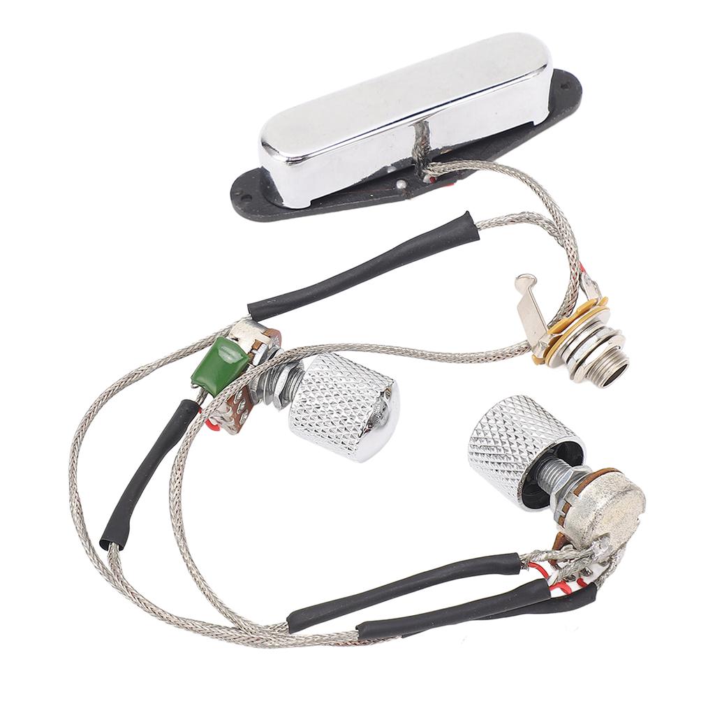 GMA23 Pre Wired Guitar Neck Pickup Magnet 1T1V Electric Guitar Pickup with 250K Potentiometer 6.35 Output Jack for TL