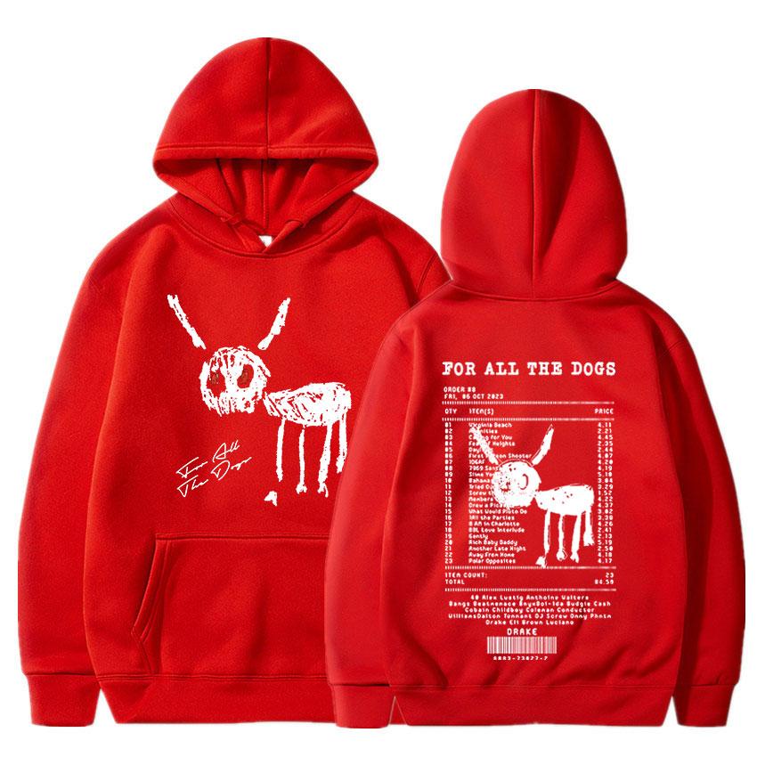 Vintage Rapper Drake for All The Dogs Hoodie Men's Fashion Hip Hop Sweatshirts Vintage Casual Oversized Hoodies Streetwear Y2K