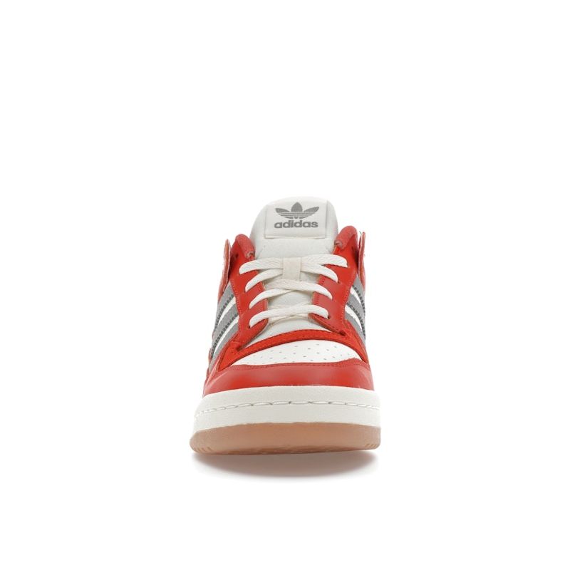 Adidas Forum Low Gebraucht Rot Gummi Herren Sneaker Anthrazit-Solid-Grau Off-White FZ6273