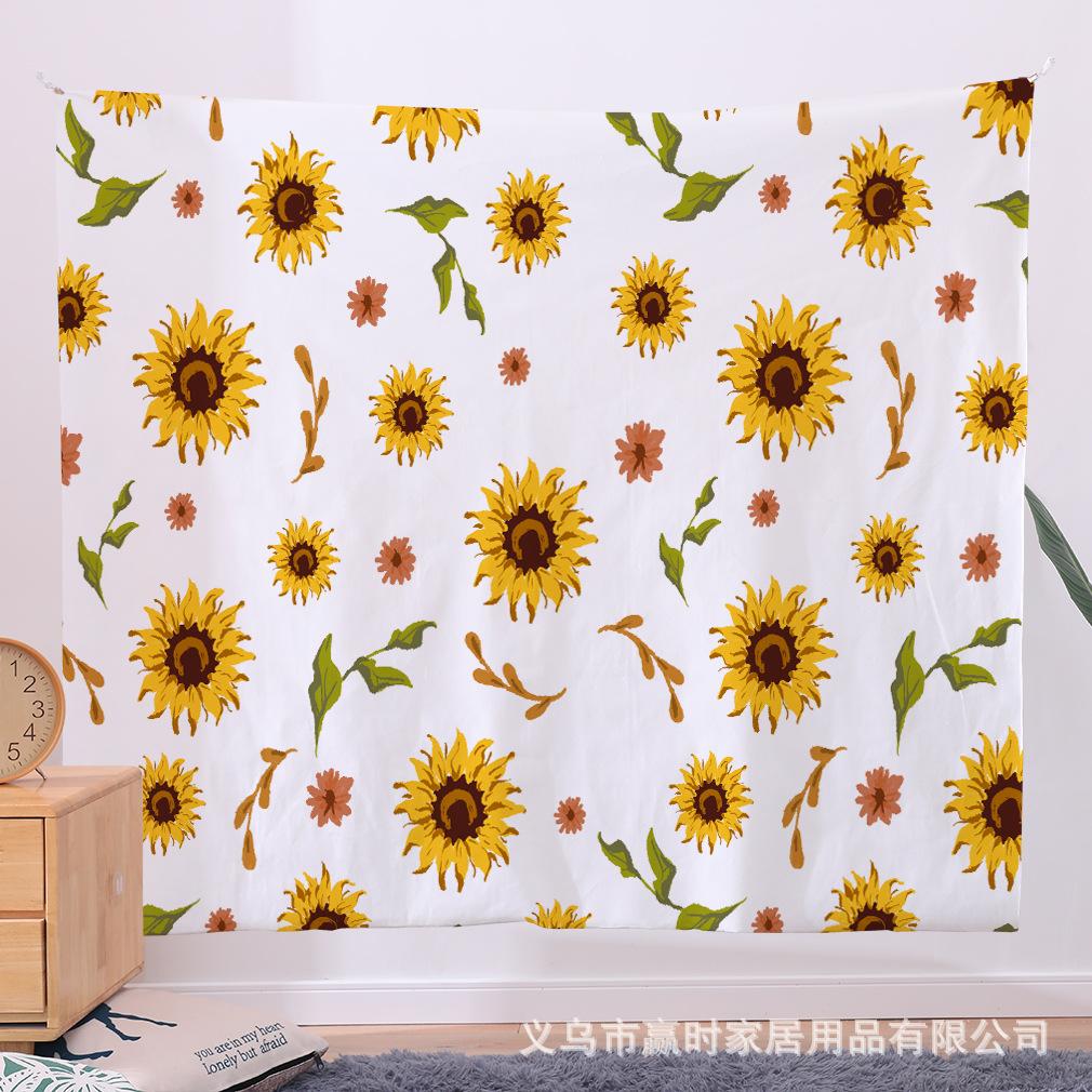 Sunflower Hanging Cloth Background Cloth Bedroom Decoration Cloth Room Headboard Wall Hanging Living Room Hanging Blanket