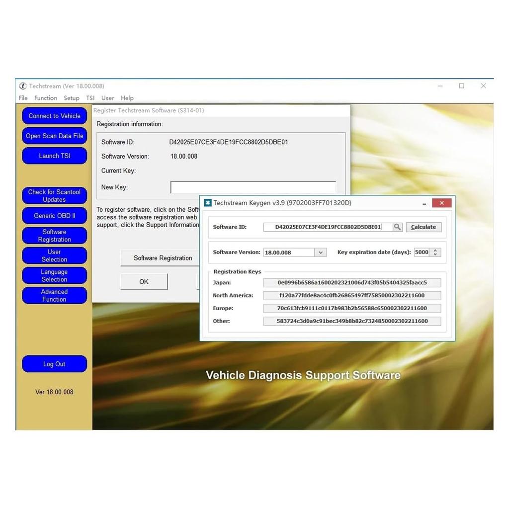 Mini VCI J2534 Cable for Toyota TIS V18.00.008 OBD2 Cable Connector Scanner Adapter Car
