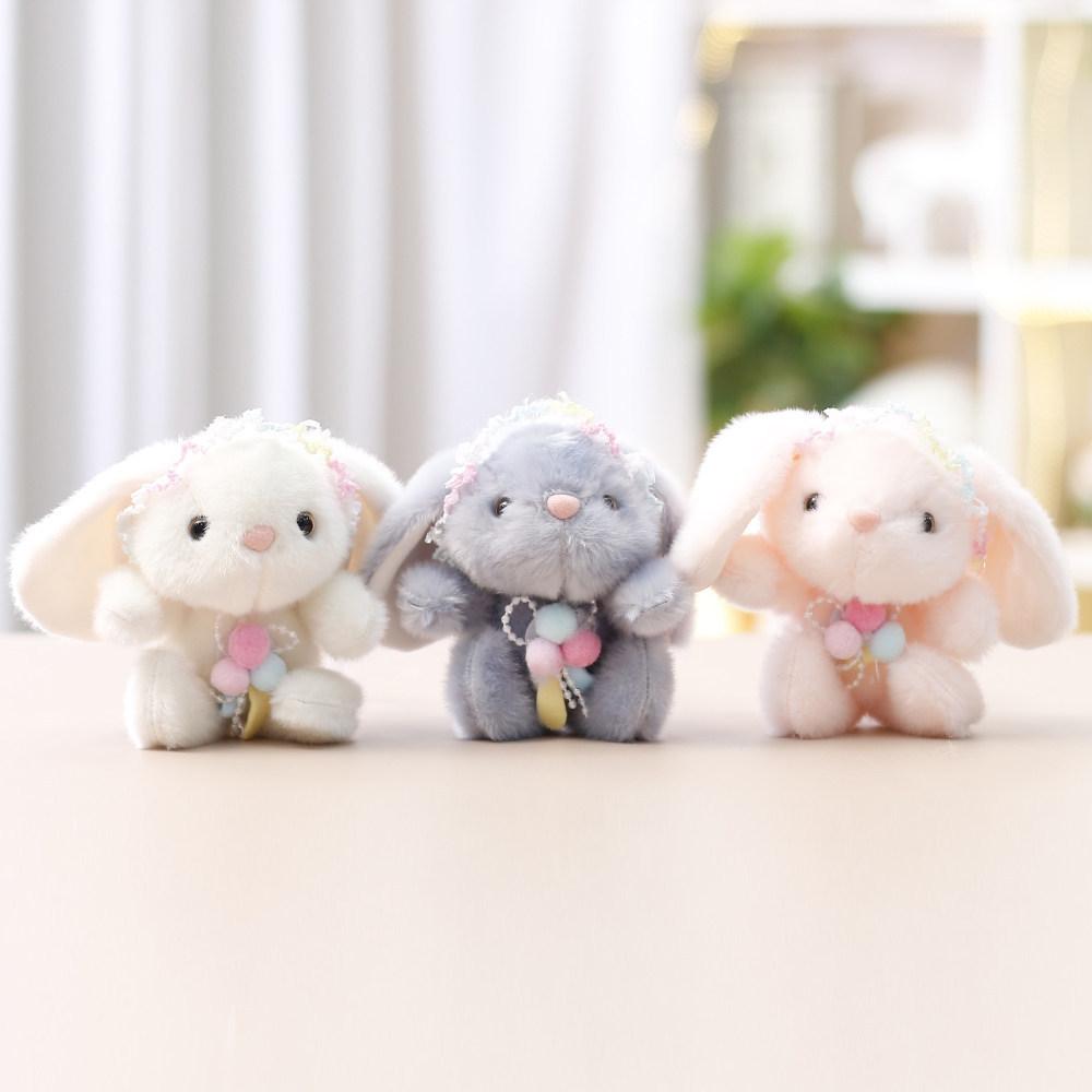 Plush Bunny Toy With Keychain For Gift And Decoration