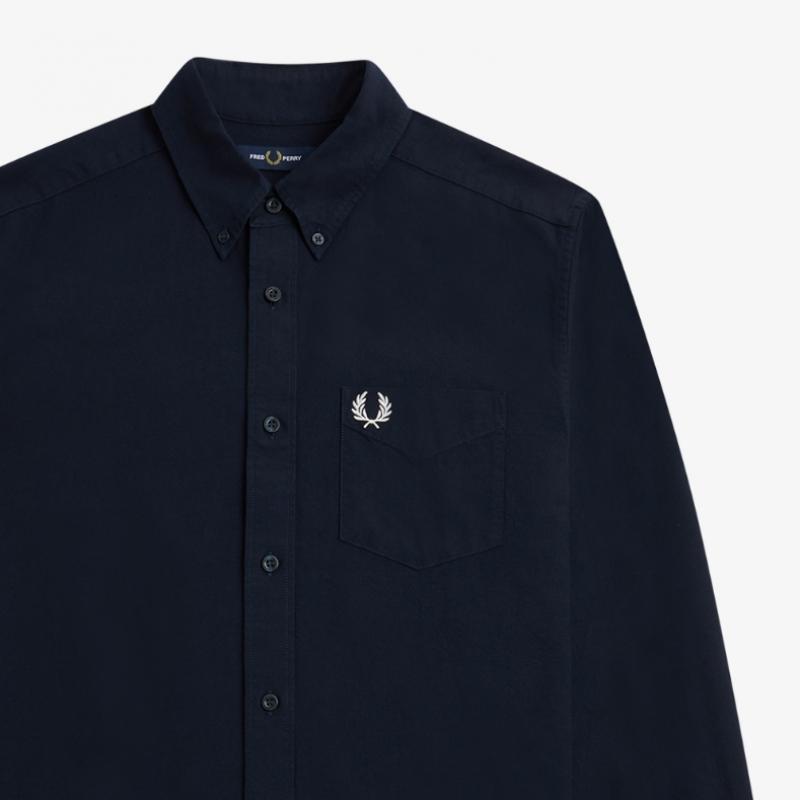 Fred Perry Long Sleeve Oxford Shirt Navy Afpm2435516 608