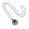 Minimalist Style Long Chain Necklace Luxury Blue Round Pendant Necklace  Autumn Winter
