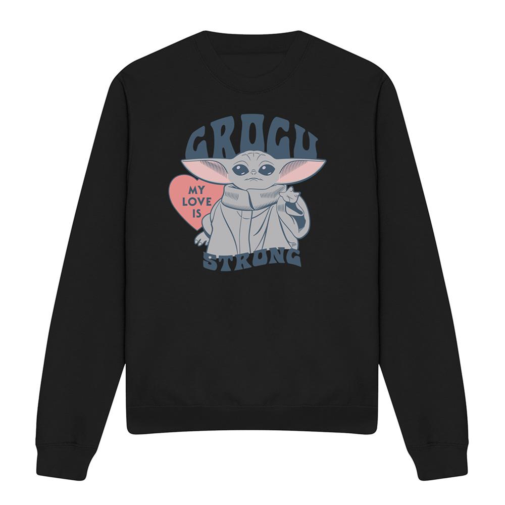 Star Wars: The Mandalorian Unisex Adult My Love Is Strong Baby Yoda Sweatshirt