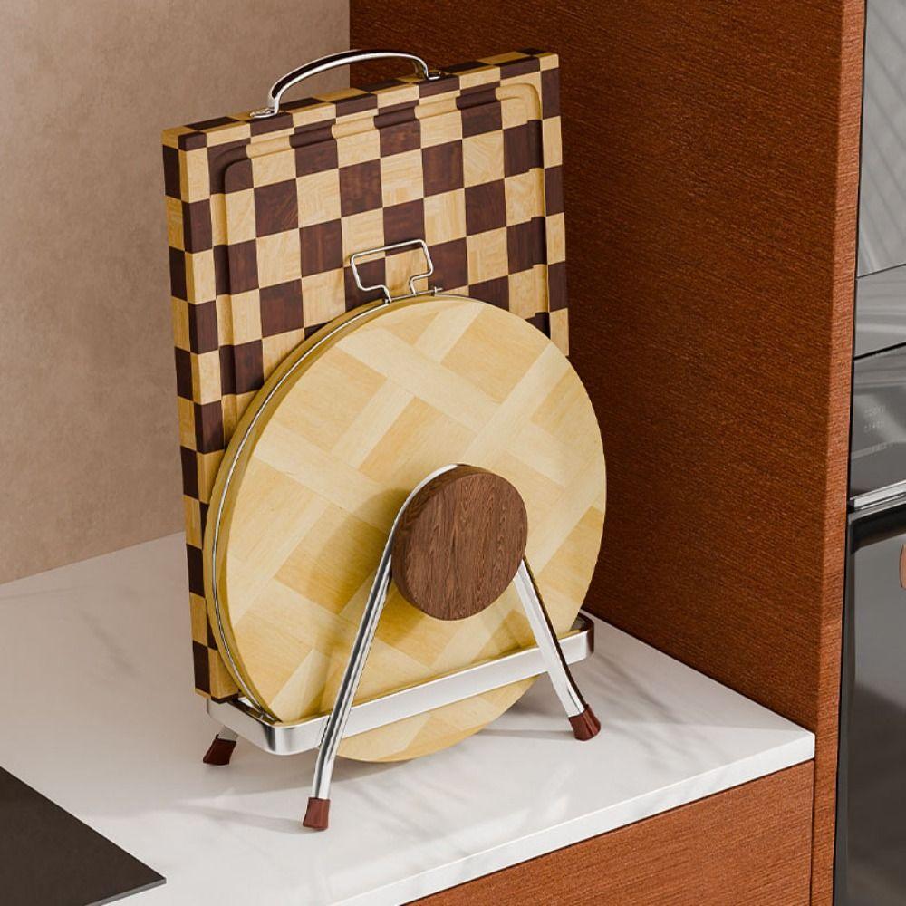 Rustproof Cutting Board Holder Stable Kitchen Storage Rack Durable Pot Lid Organizer Cabinet