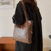 Vintage Korean Style Minimalist Tote Bag For Fashionable Autumn Outings In Black Orange Brown And White