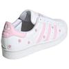 adidas Superstar J Sneakers Ricamo Floreale Rosa per Bambini Bianco Bianco Nuvola Rosa Trasparente IG7015