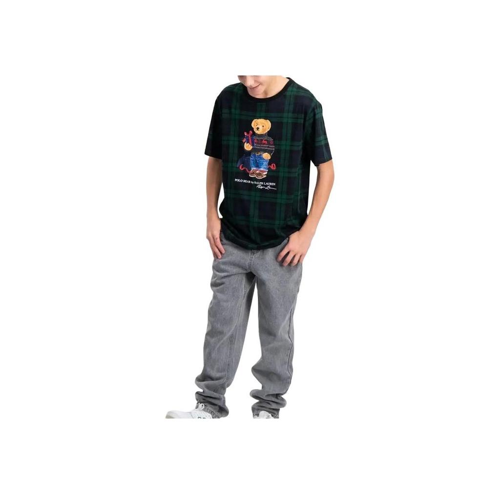 Polo Ralph Lauren T-skjorte Ss23 Casual Trykket Rund hals Kort ermet Barn Topper Mørkegrønn 323920643-001