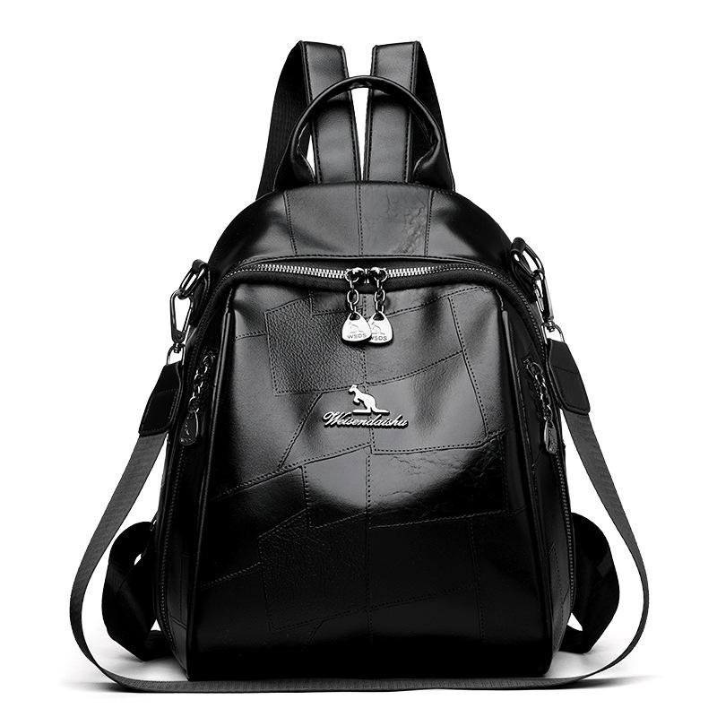 Splicing Women's Backpack New Leisure Travel Backpack Commuter Multi-functional Anti theft Schoolbag