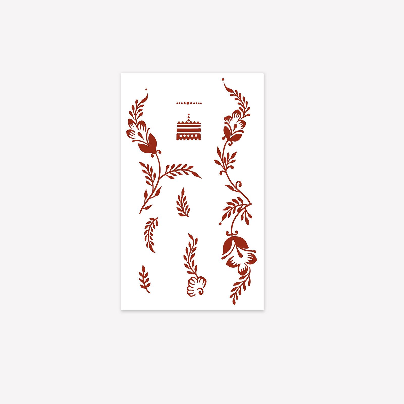 

Nature Vine Tattoo Sticker, Reddish-Brown, Waterproof, Gentle Wind, Decorative Sticker On The Back Of The Hand. 9*15