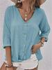 2023 Autumn & Winter Women's V-Neck Button Cotton-Linen Cardigan Shirt
