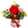 1PC Puff Permanent Rose Valentine's Day Knitted DIY Artificial Flower Gift Handmade Elegant Bouquet Romantic