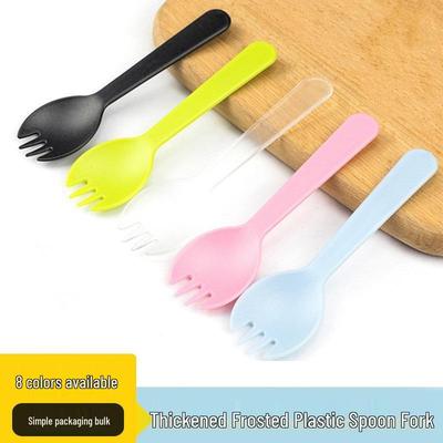 Set di Posate di Plastica per Torta e Dessert Incartate Singolarmente: Cucchiai e Forchette