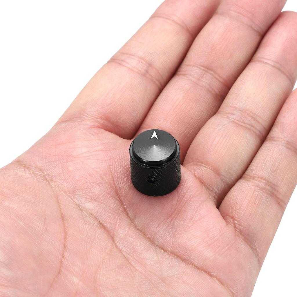 Uxcell Aluminum Potentiometer ID X OD X Universal Volume Tone Control Knob for Guitar and Bass with Arrow Black 2-Piece Knob, 1/4" (6mm) 5/8" (15mm)