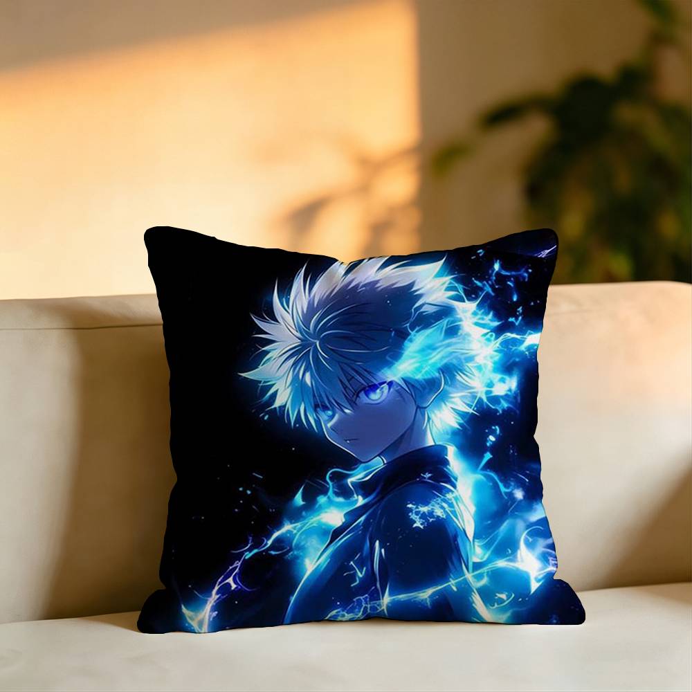 Hot Anime HunterHHunter Pillow Case Square DoubleSided Sofa Cushion Cover Bedroom Bedside Pillow