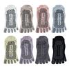 Five-finger Yoga Socks - Pure Cotton Women's Anti-slip Adult Exercise, Pilates Fitness Floor Toe-split Short Socks