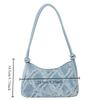 Personality Contrast Underarm Bag New Fashion Ladies Bag Denim Rhombus Mao Mao Shoulder Bag Crossbody Bags for Women