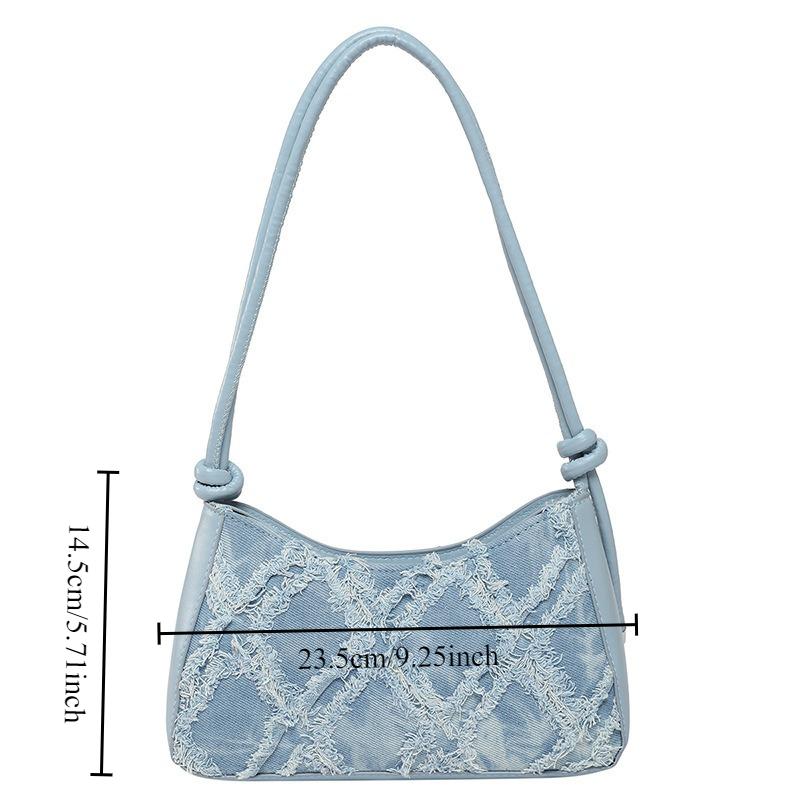 Personality Contrast Underarm Bag New Fashion Ladies Bag Denim Rhombus Mao Mao Shoulder Bag Crossbody Bags for Women