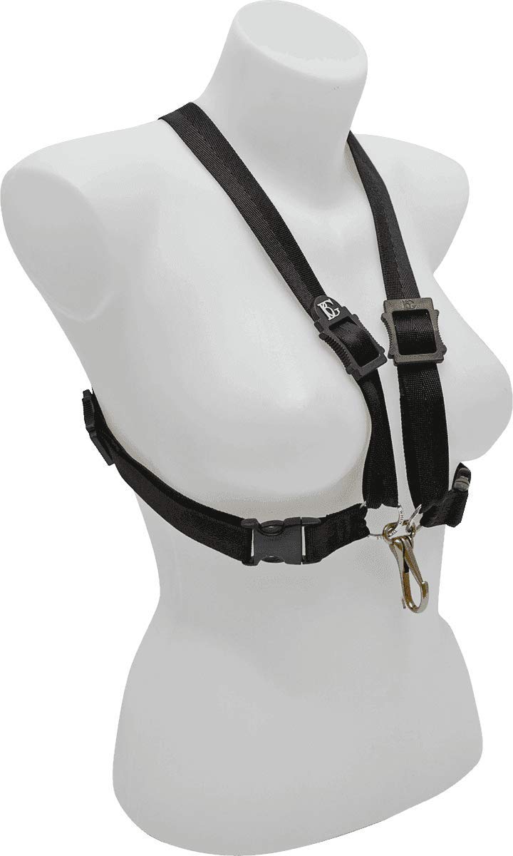 

BG HARNESS ремень для альт-тенор-баритон-саксофона размер (ДАМА) Металлический карабин черный S41MSH