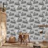 Vintage Locomotive Wallpaper in Front of Concrete in Vintage Style 50x1000