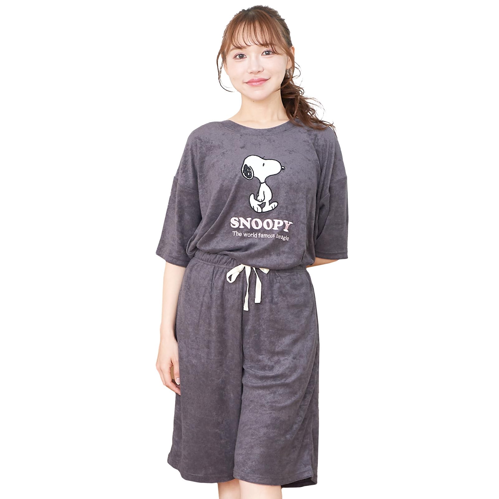 

Луанна Джена Пижамный комплект для дома и брюки с рукавами длиной до локтя, из мягкого материала, длина х, с рисунком Снупи [Мягкий Удобный]